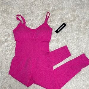 Fashion Nova Neon Pink Jumpsuit